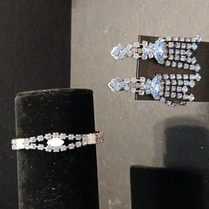 Vintage Rhine stone earrings and bracelet set